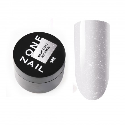 ONE NAIL   База камуфлирующая жесткая  c шиммером  Base   ICE WHITE  (шайба)   30мл