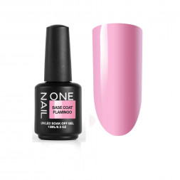 ONE NAIL   База камуфлирующая эластичная  (легкие в снятии)  Base   FLAMINGO   15мл