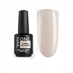 ONE NAIL   База камуфлирующая эластичная c шиммером  (легкие в снятии)  Base  SHIMMER   BEIGE   15мл