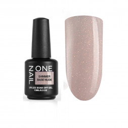 ONE NAIL   База камуфлирующая эластичная c шиммером  (легкие в снятии)  Base  SHIMMER   NUDE   15мл