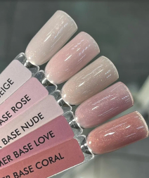 ONE NAIL   База камуфлирующая эластичная c шиммером  (легкие в снятии)  Base  SHIMMER   ROSE   15мл