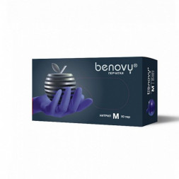 BENOVY   Перчатки нитриловые  50пар      Сиренево-голубые   M