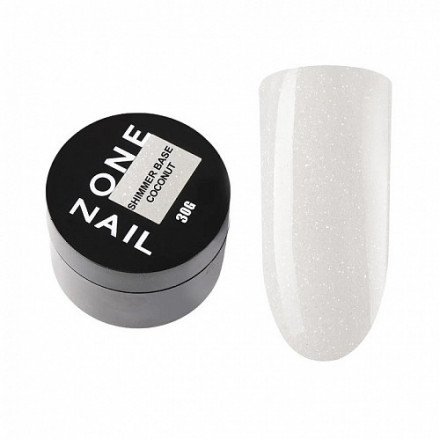ONE NAIL   База камуфлирующая эластичная c шиммером  (легкие в снятии)  Base  SHIMMER   COCONUT  (шайба)   30мл