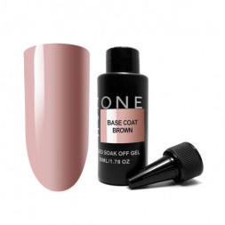 ONE NAIL   Base BROWN   50мл (бутылка)   База камуфлирующая эластичная  (легкие в снятии)
