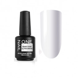 ONE NAIL   База камуфлирующая жесткая  Base  ULTRA WHITE 15мл