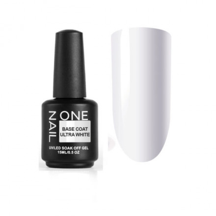 ONE NAIL   База камуфлирующая жесткая  Base  ULTRA WHITE 15мл