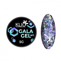 KLIO  Гель-лак с шестигранниками  GALA GEL  5г (банка)  №01