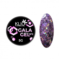 KLIO  Гель-лак с шестигранниками  GALA GEL  5г (банка)  №02