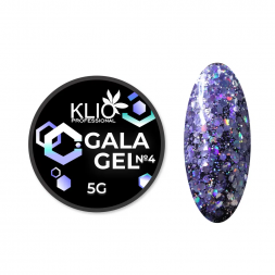KLIO  Гель-лак с шестигранниками  GALA GEL  5г (банка)  №04