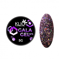 KLIO  Гель-лак с шестигранниками  GALA GEL  5г (банка)  №05