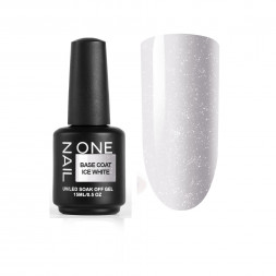 ONE NAIL   База камуфлирующая жесткая  c шиммером  Base   ICE WHITE   15мл