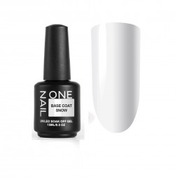 ONE NAIL   База камуфлирующая эластичная  (легкие в снятии)  Base   SNOW   15мл