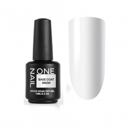 ONE NAIL   База камуфлирующая эластичная  (легкие в снятии)  Base   SNOW   15мл
