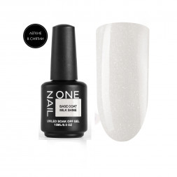 ONE NAIL   База камуфлирующая эластичная с шиммером  (легкие в снятии)  Base   MILK SHINE   15мл