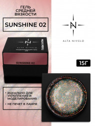 ALTA NIVELO   Гель для моделирования с хлопьями Юки   15г   Gel   SUNSHINE   #02