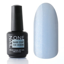 ONE NAIL   База камуфлирующая жесткая  c шиммером  Base   ICE OCEAN   15мл