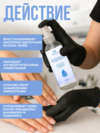 MANITA   Нейтрализатор для щелочных и кислотных ремуверов универсальный  100мл   {7734}