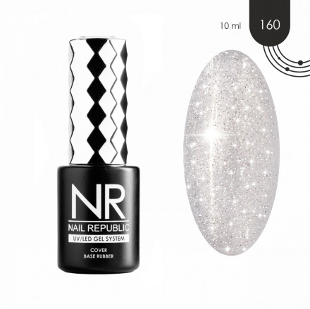NAIL REPUBLIC   База камуфлирующая с шиммером   10мл   Base WEDDING   #160