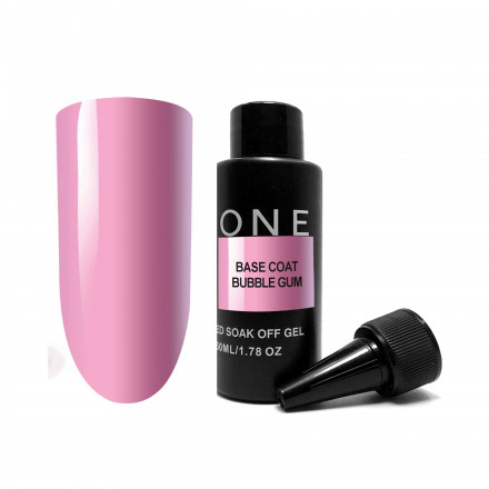 ONE NAIL   Base BUBBLE GUM   50мл (бутылка)   База прозрачная жесткая