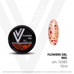 VOGUE NAILS  Гель с сухоцветами Flowers Gel  Red 10мл