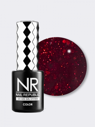 NAIL REPUBLIC   Гель-лак с шестигранниками   10мл   Cherry Lady   #425