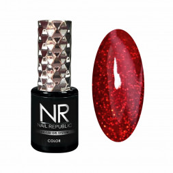 NAIL REPUBLIC   Гель-лак с шиммером   10мл   Perfect Red   #433