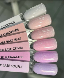ONE NAIL   База камуфлирующая эластичная c шиммером  (легкие в снятии)  Base  SHIMMER   COCONUT   15мл