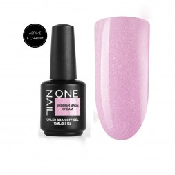 ONE NAIL   База камуфлирующая эластичная c шиммером  (легкие в снятии)  Base  SHIMMER   CREAM   15мл