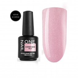 ONE NAIL   База камуфлирующая эластичная c шиммером  (легкие в снятии)  Base  SHIMMER   JELLY   15мл