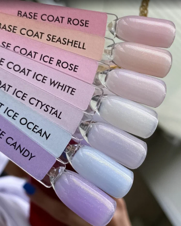 ONE NAIL   База камуфлирующая жесткая  c шиммером  Base   ROSE   15мл