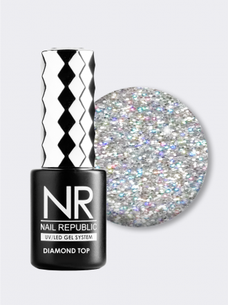 NAIL REPUBLIC   Топ глянцевый с шиммером без л/с   10мл   Top   DIAMOND   #06